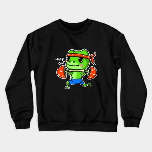 Goblincore Frog and Mushroom Weightlifting Crewneck Sweatshirt